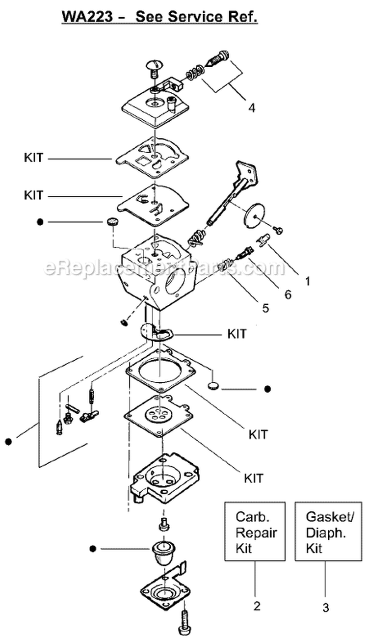 Page B Diagram and Parts List for XT200 Type 2 Weed Eater Trimmer